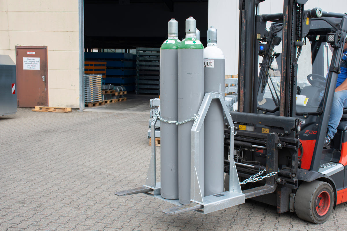 Stahlflaschenpalette SFP 4, feuerverzinkt, für Gasflaschentransport