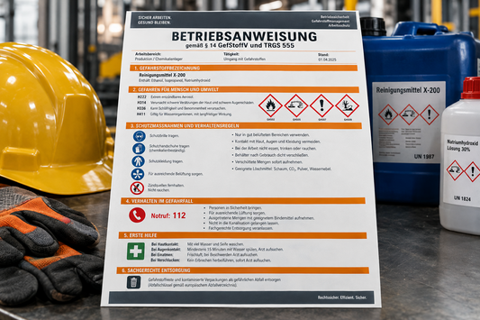 Betriebsanweisung Gefahrstoffe: Was Unternehmen wissen und dokumentieren müssen