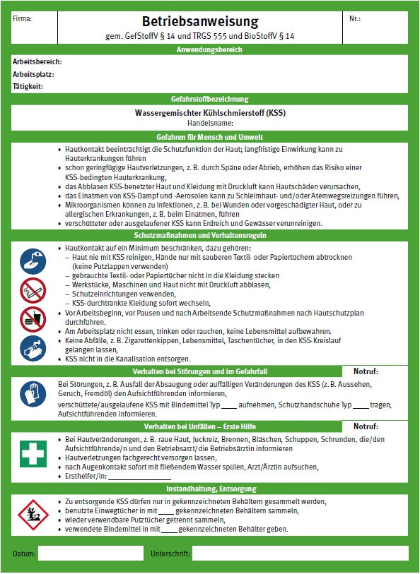 AwSV-Betriebsanweisung PROFESSIONAL