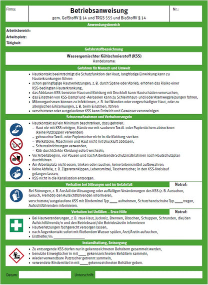 AwSV-Betriebsanweisung PROFESSIONAL
