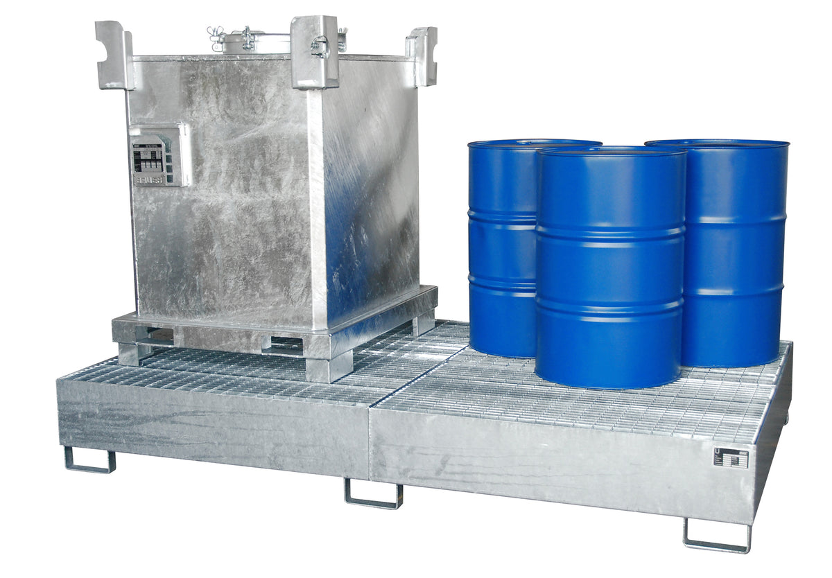 Bauer® Auffangwanne  aus Stahl zur Lagerung von 2 x IBC's