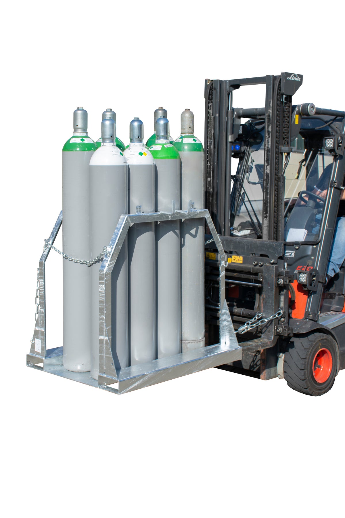 Stahlflaschenpalette SFP 8, feuerverzinkt, für Gasflaschentransport