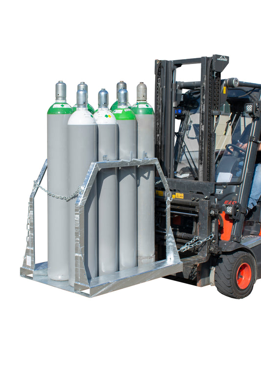 Stahlflaschenpalette SFP 8, feuerverzinkt, für Gasflaschentransport