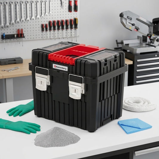 Havarie-Set Werkstatt – 10 kg Ölbindemittel, Saugtücher & Schutzhandschuhe