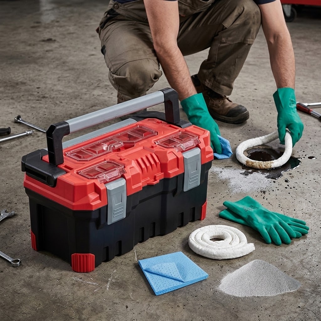 Havarie-Set Mechaniker – 2 kg Ölbindemittel, Saugtücher & Schutzhandschuhe